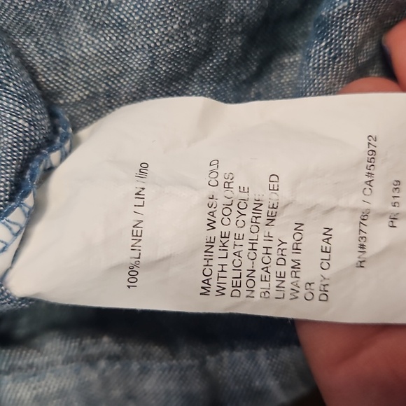 Cubavera Blue Casual Button Down Shirt - Picture 4 of 13